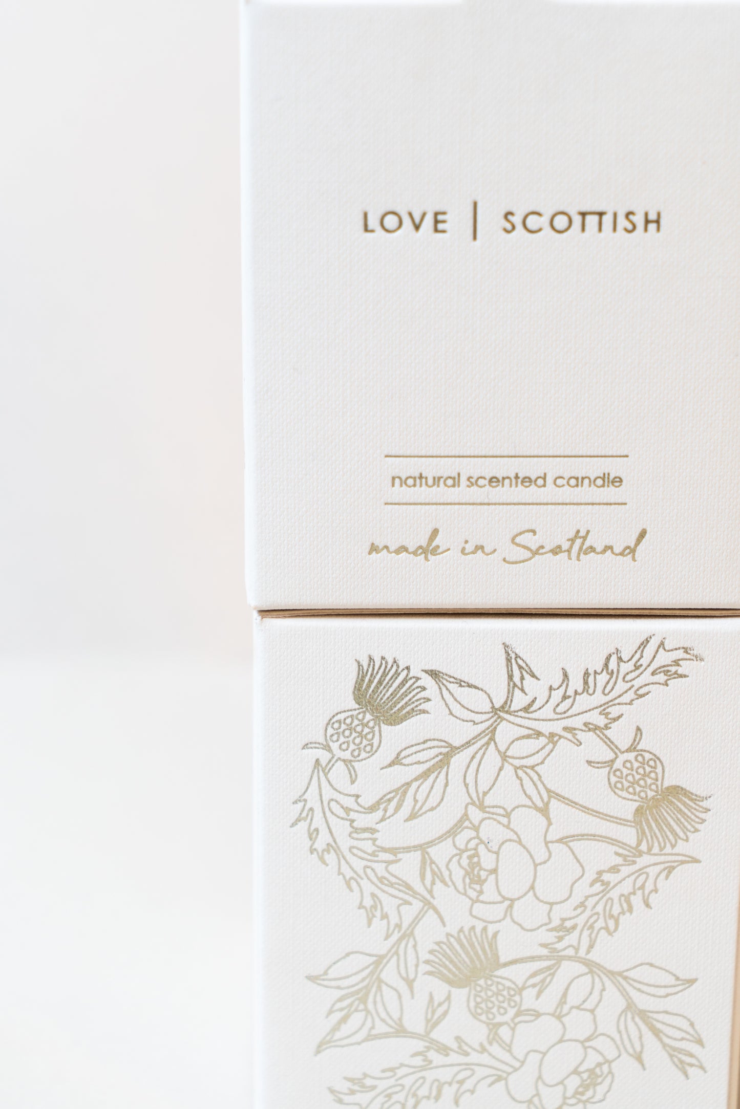 Love Scottish Candle Box on a White Background