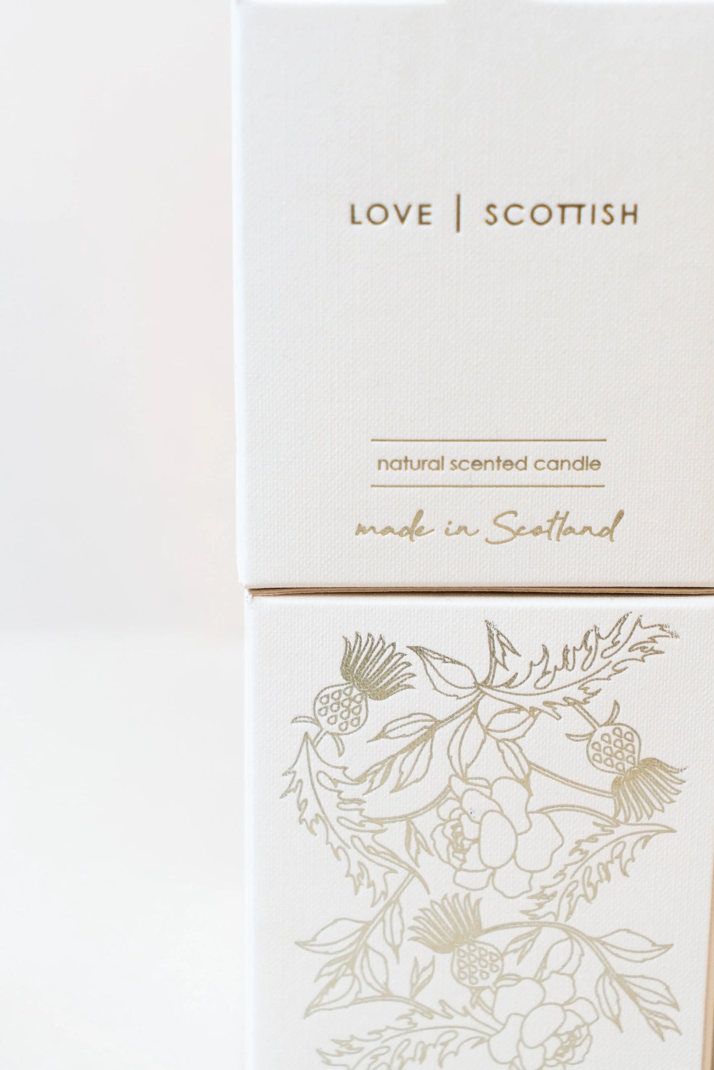 Love Scottish Candle Box on a White Background