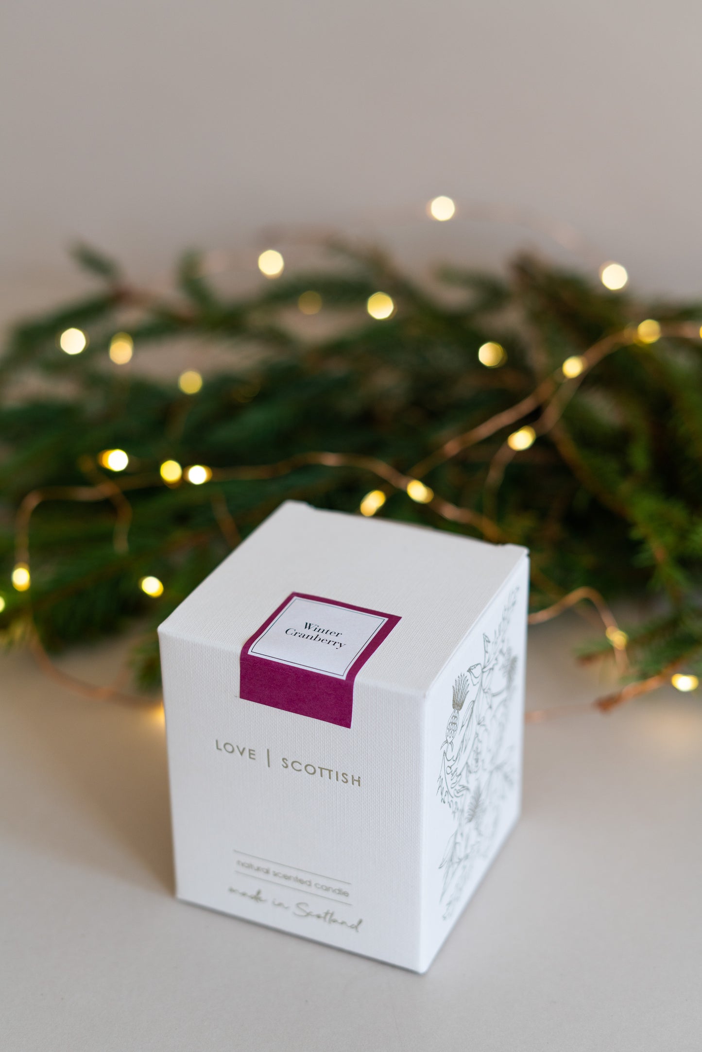 Love Scottish Winter Cranberry Medium and Large Candle. Made in Scotland.