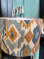 Tuppence-Blue and Gold Ikat Lampshade
