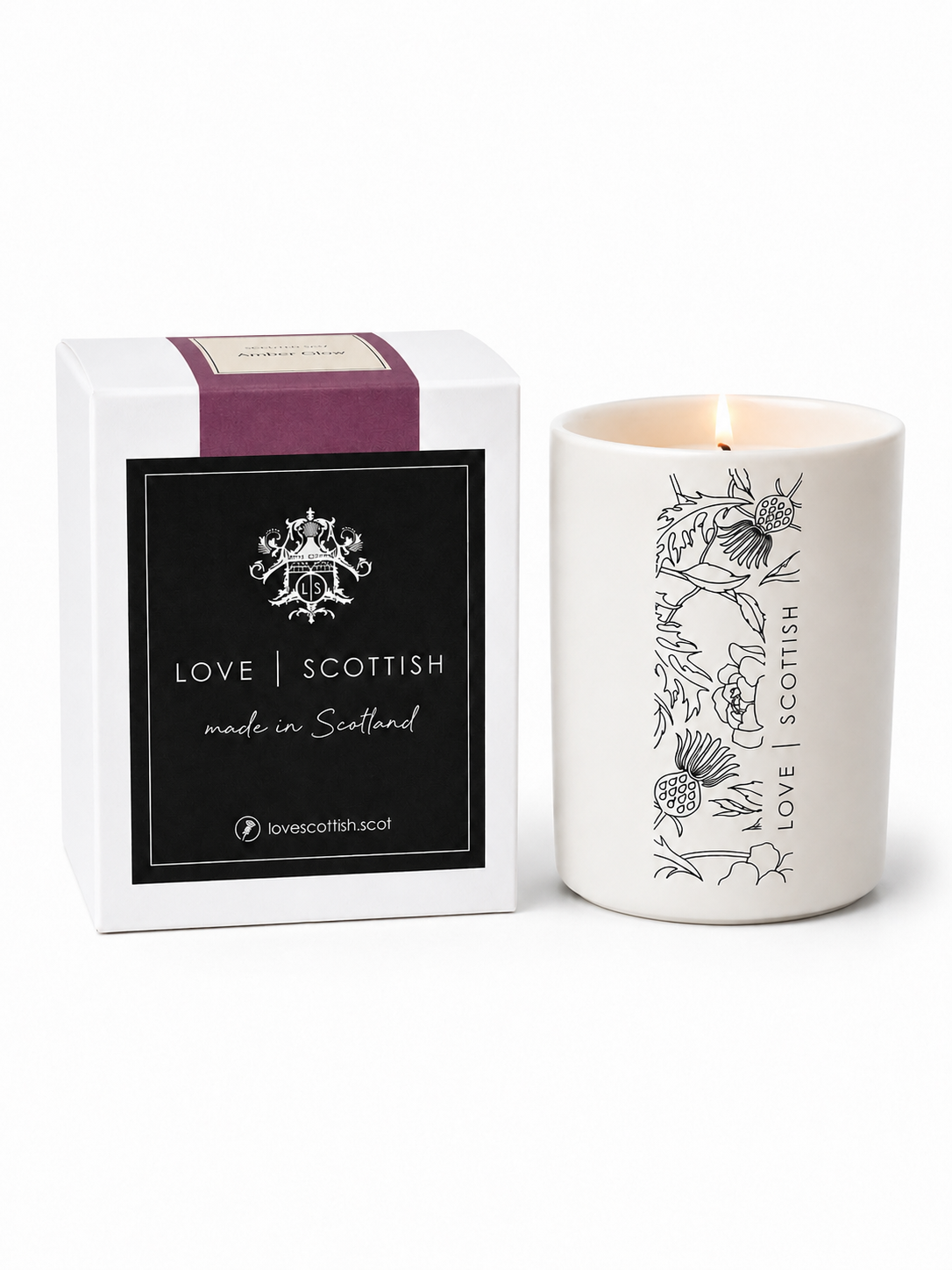Damson Plum Medium Natural Wax Scented Candle lovescottish