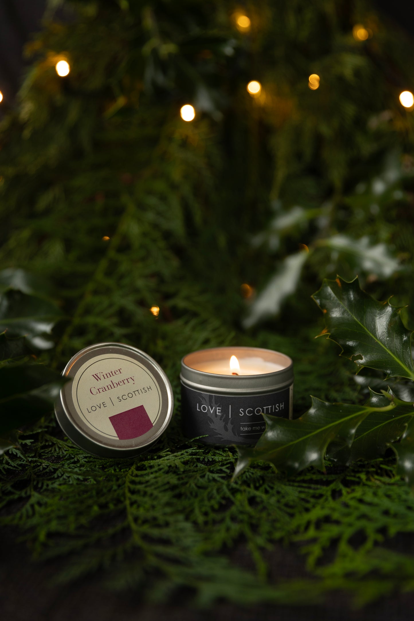 Winter Cranberry Natural Wax Scented Candle Tin lovescottish