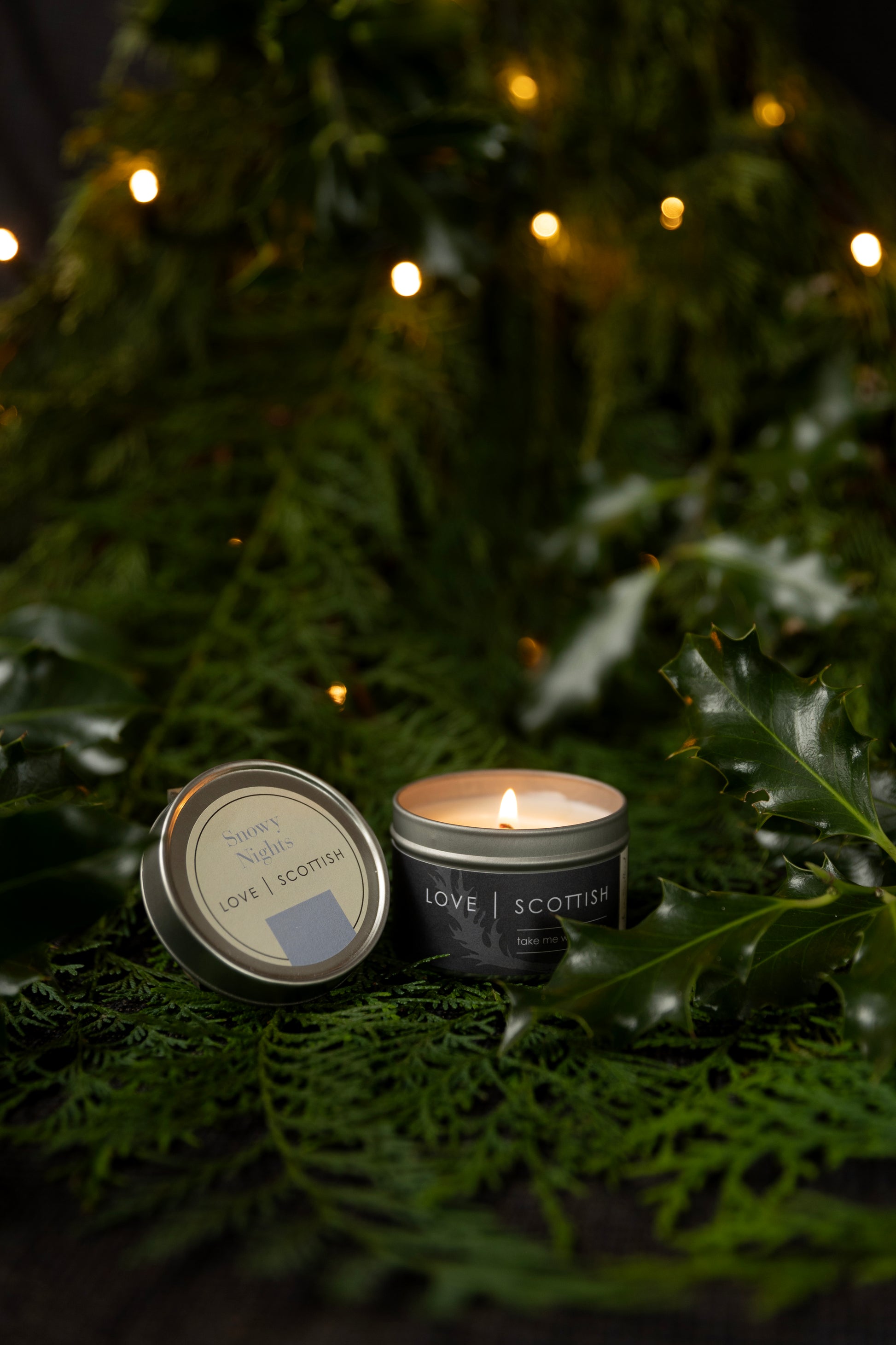 Snowy Nights Natural Wax Scented Candle Tin lovescottish