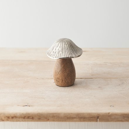 Metal cap mushroom ornament