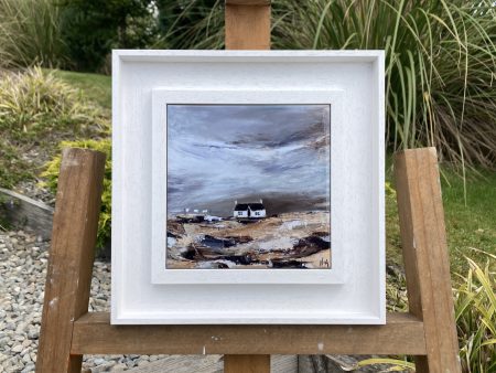 Noa Art-White Framed Scottish Wall Art-Blustery Days