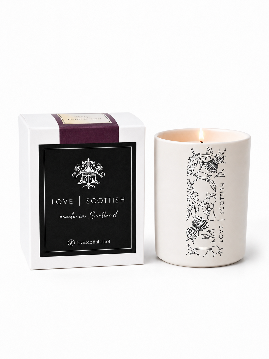 Black Pomegranate Medium Natural Wax Scented Candle lovescottish