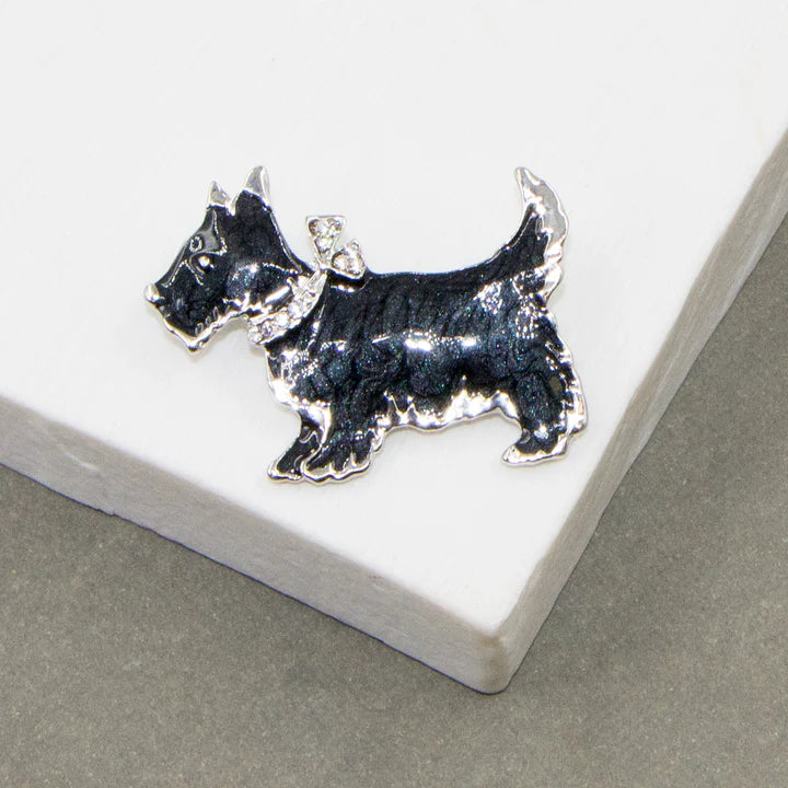 Sarah Tempest-Black Enamel Scotty Dog Booch