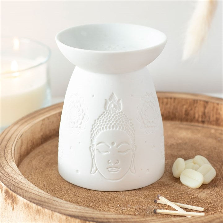 White Buddha Face Ceramic Melt Burner