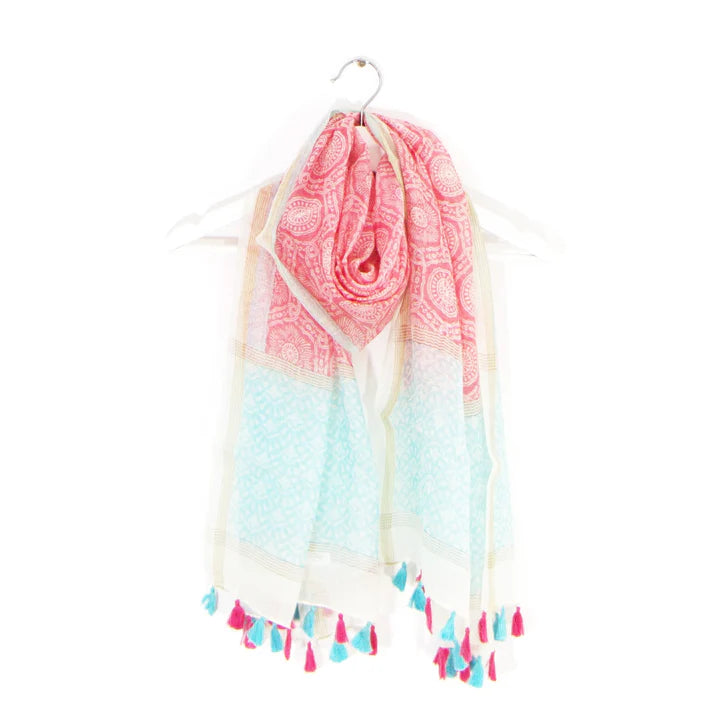 Sarah Tempest-Pink-Turquoise Scarf