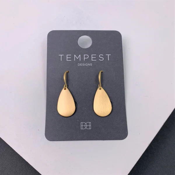 Sarah Tempest-Scratched Effect Sleek Drop Earrings