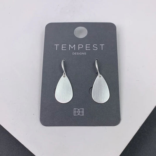 Sarah Tempest-Scratched Effect Sleek Drop Earrings