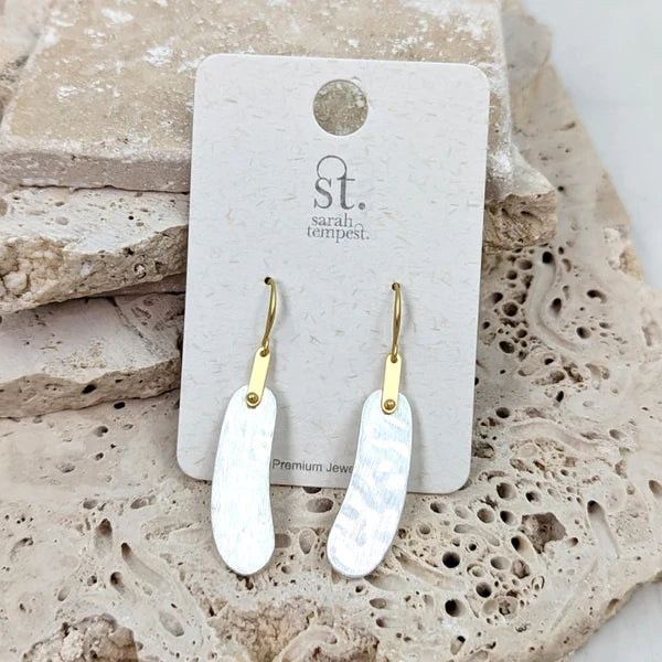 Sarah Tempest-Scratched Surface Organic Shape Earrings