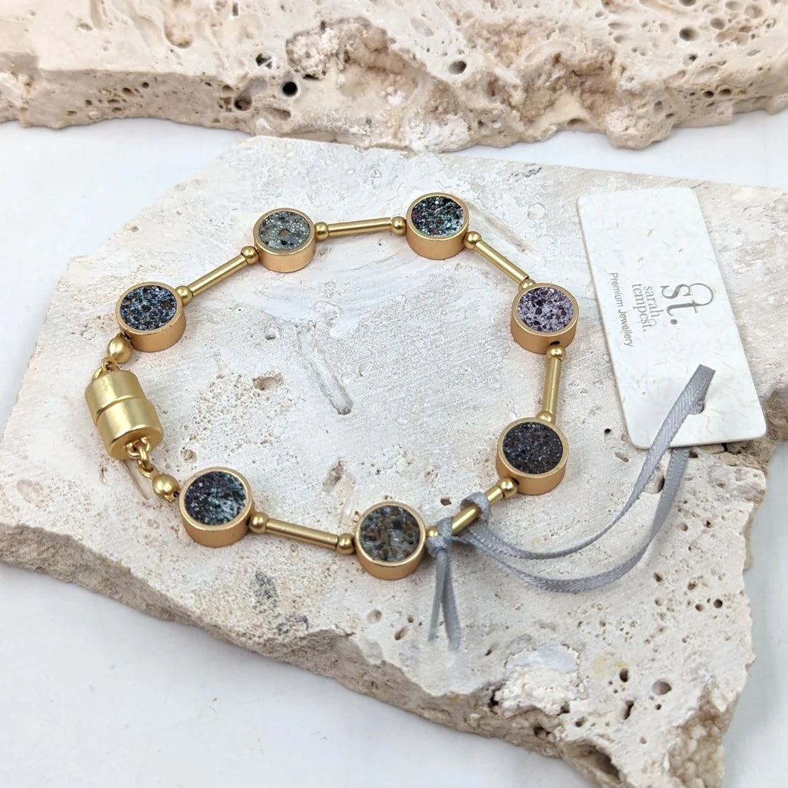 Sarah Tempest-Special Resin Inlay Disc Bracelet with Magnetic Fastener