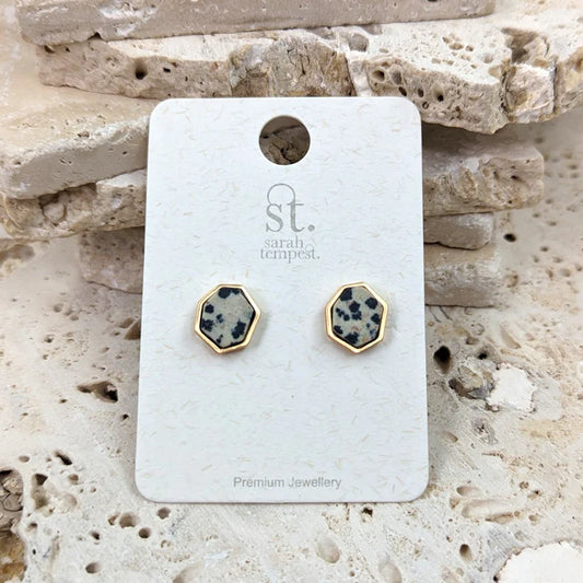 Sarah Tempest-Geometric Semi Precious Stud Earrings