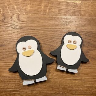 Buttonmoon-Wooden Penguin Ornament