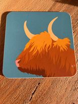 Fiddy + Mabel - Highland Cow Coaster