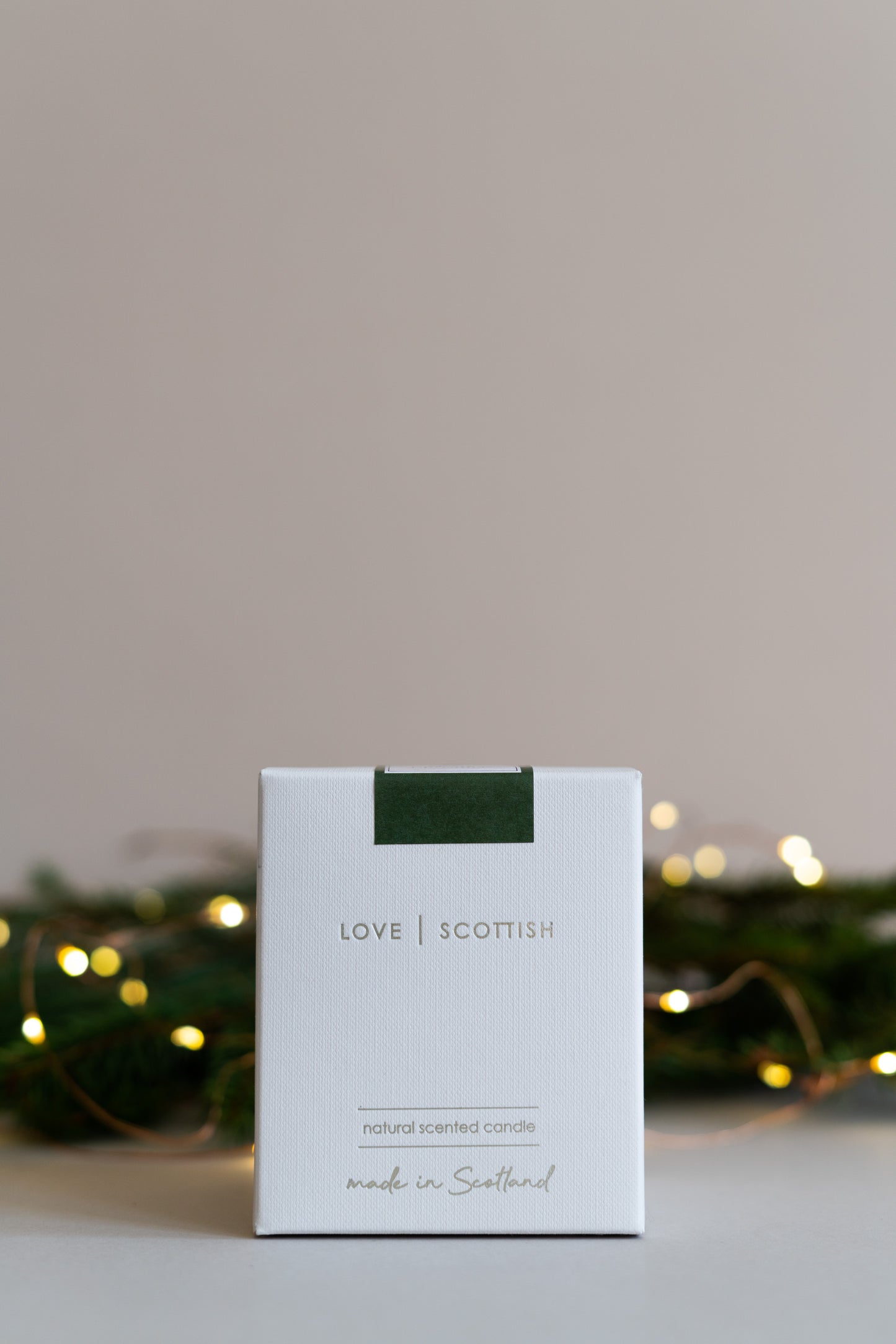 Love Scottish Merry Christmas Wax Candle. Made in Scotland.