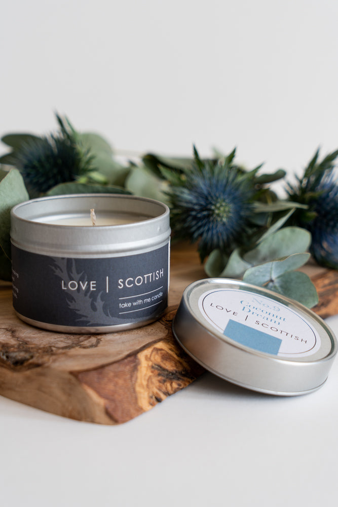 Love Scottish Coconut Dream Travel Tin Candle