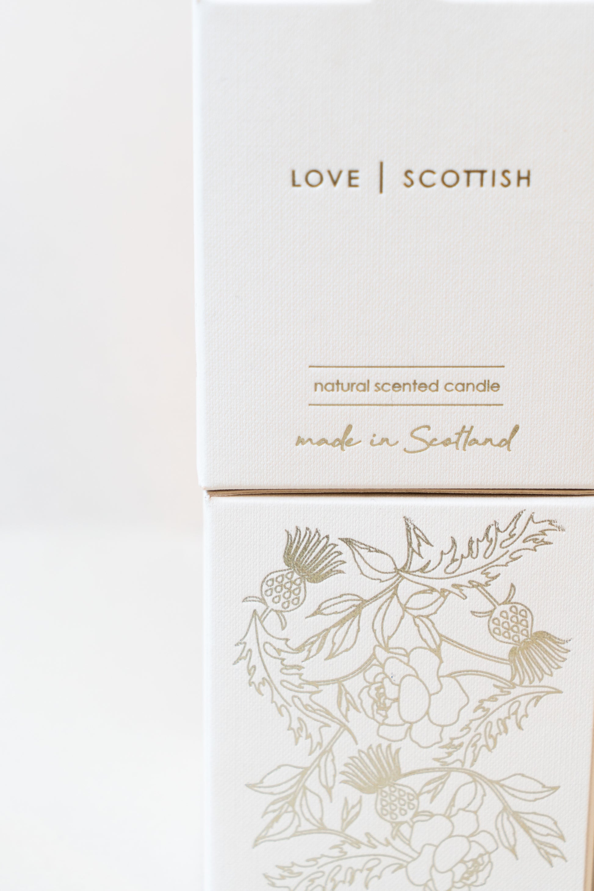 Love Scottish Candle Box on a White Background