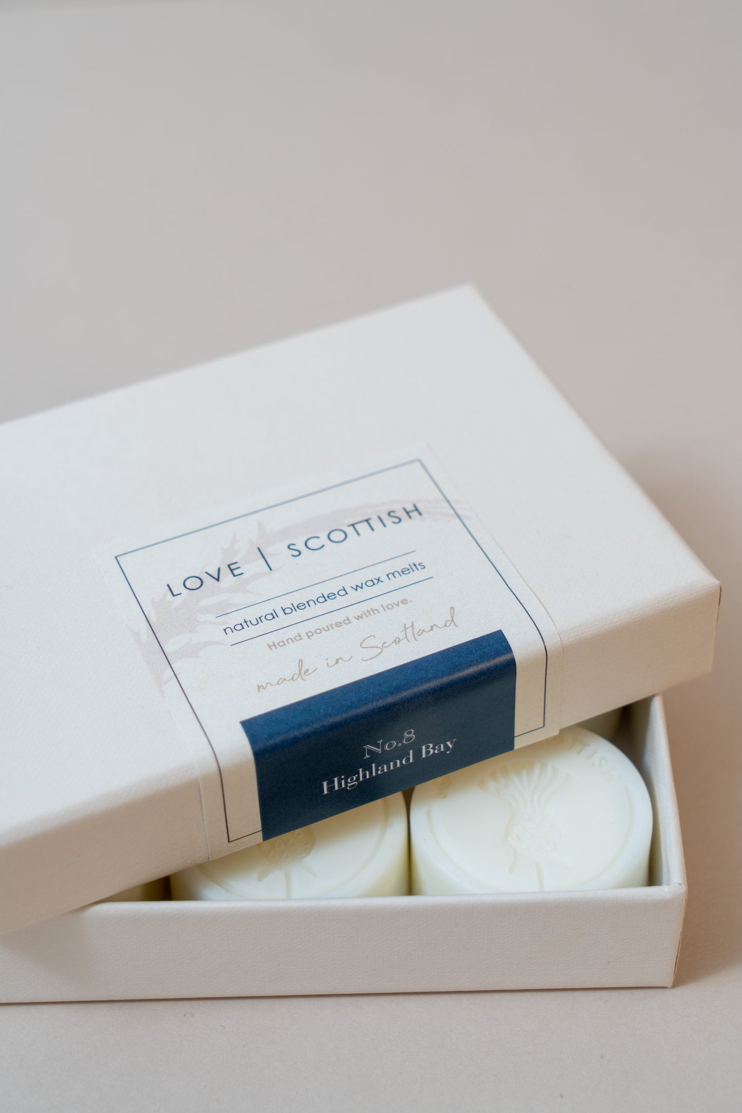 Highland Bay Wax Melts on a White Background