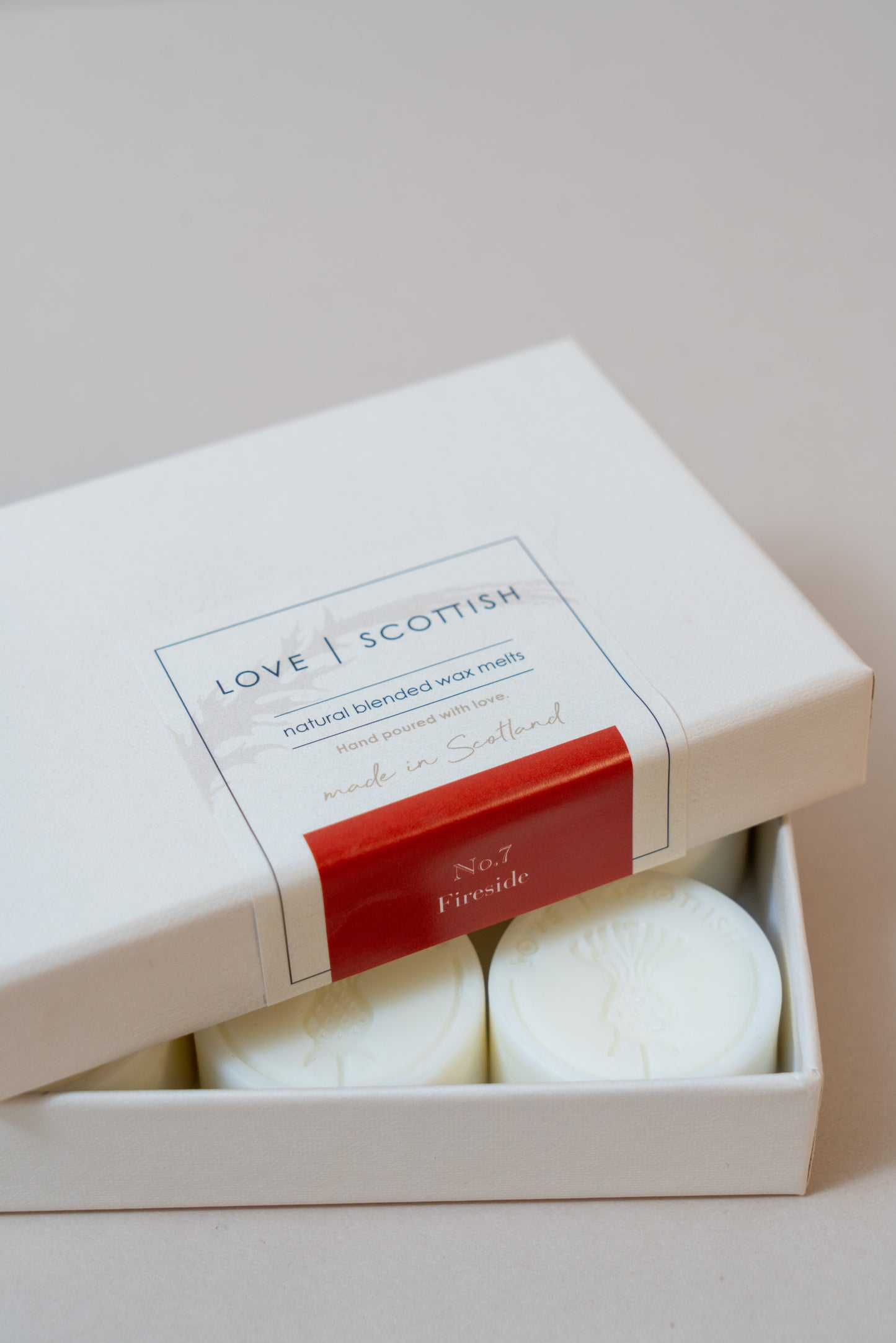 Fireside Wax Melts on a White Background
