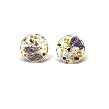 Helen Chalmers-Glass and Palladium Midi Stud Earrings