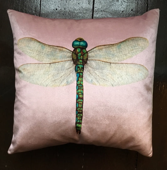Velvet Pink Dragonfly Cushion freeshipping - lovescottish